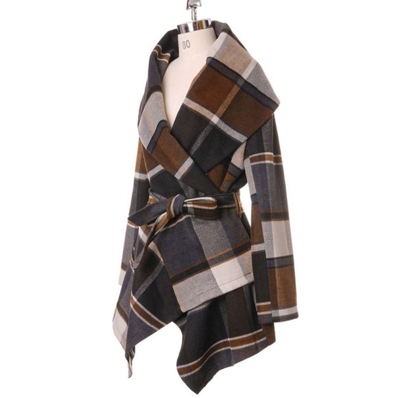 🎈Host Pick🎈 Plaid Turn Down Collar Wool Coat - Picture 2 of 13